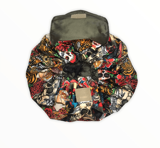 Handmade "Sailor Jerry" folding make up bag