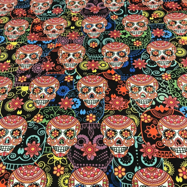 Handmade “carnival skulls” coin purse