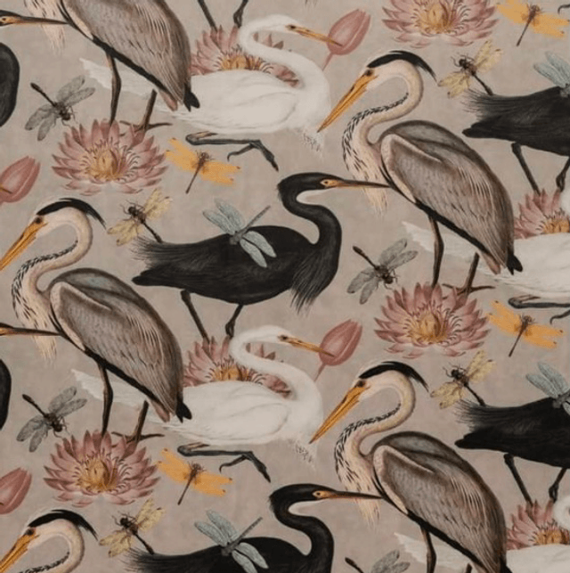 Handmade "Herald of herons" large bag