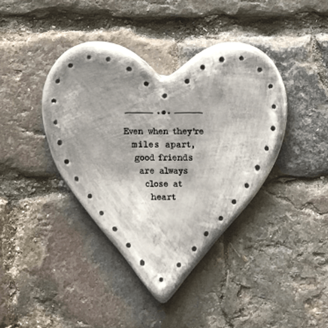 Even miles apart rustic porcelain coaster