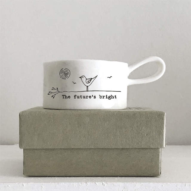 “The futures bright” handled tealight holder