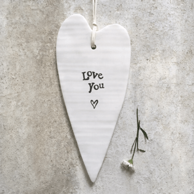 Love you wobbly long hanging heart