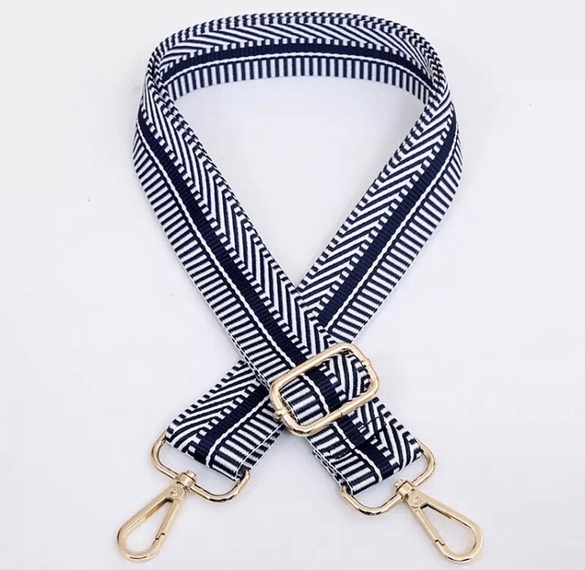 Geometric black & white bag strap