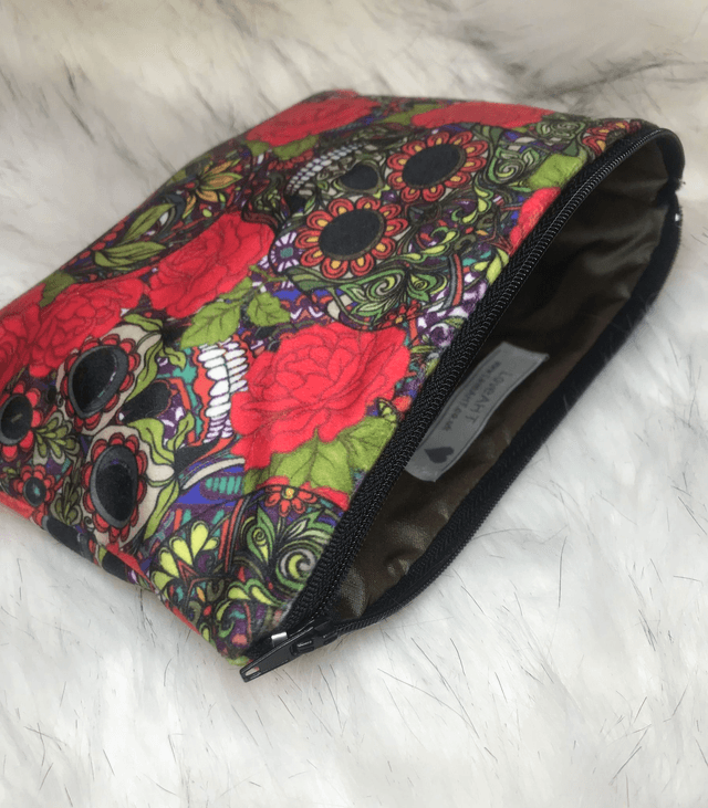 Handmade "Skulls & Roses" clutch bag
