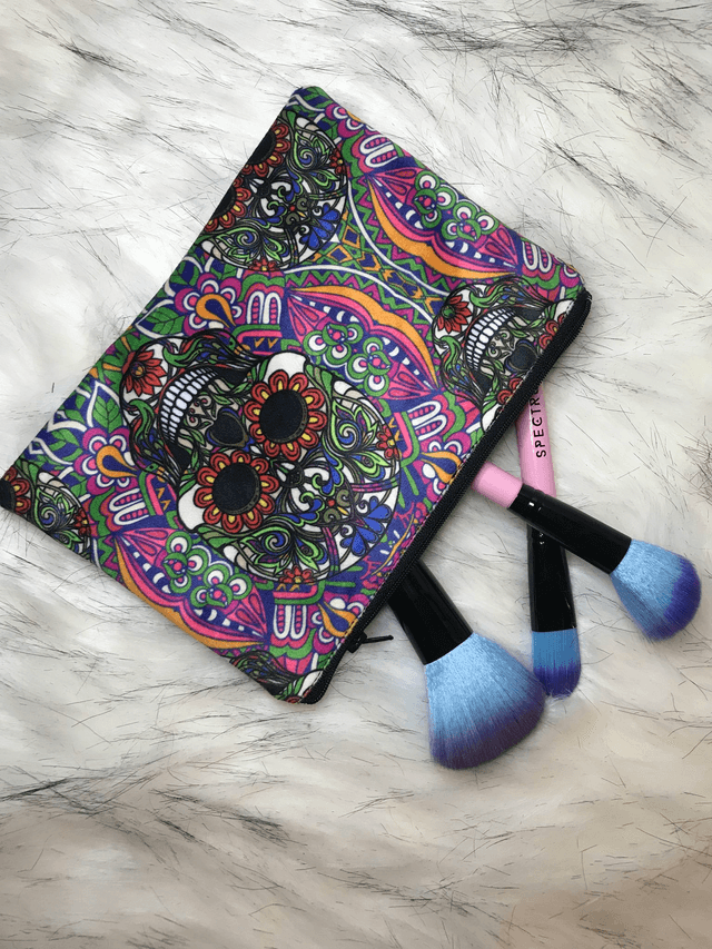 Handmade "Festival skulls" clutch bag