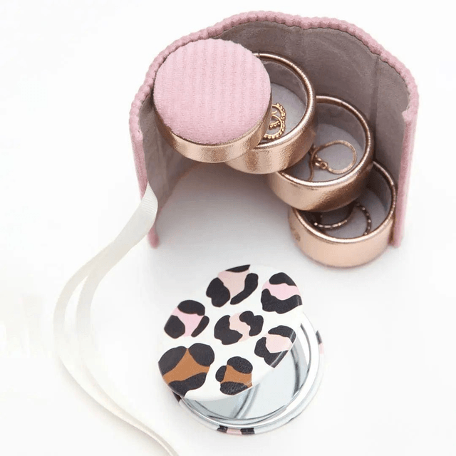 Caroline Gardner leopard compact mirror