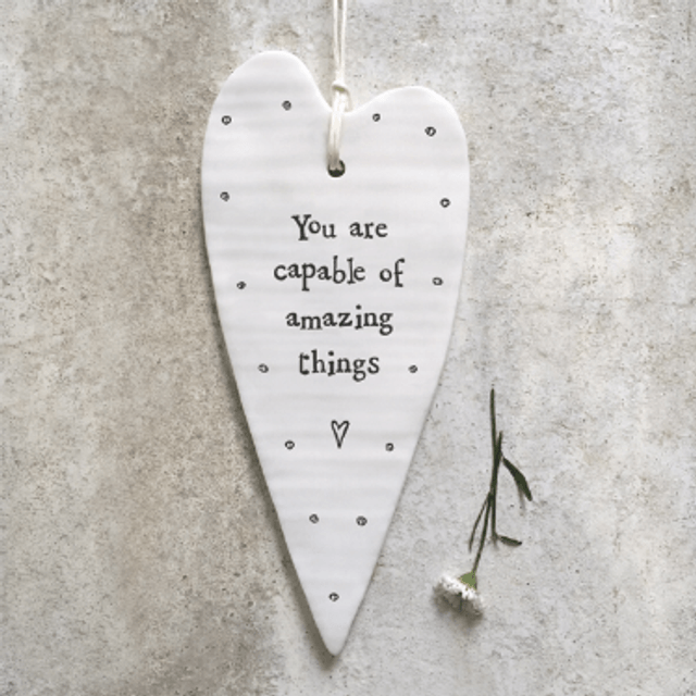 Amazing wobbly long hanging heart