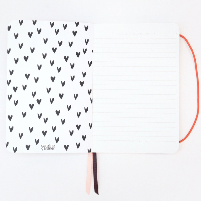 Caroline Gardner scattered hearts notebook