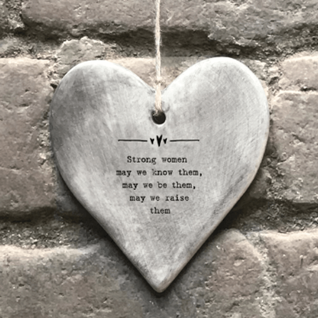 Strong women rustic hanging heart