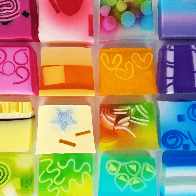 Swizzle stick soap slice