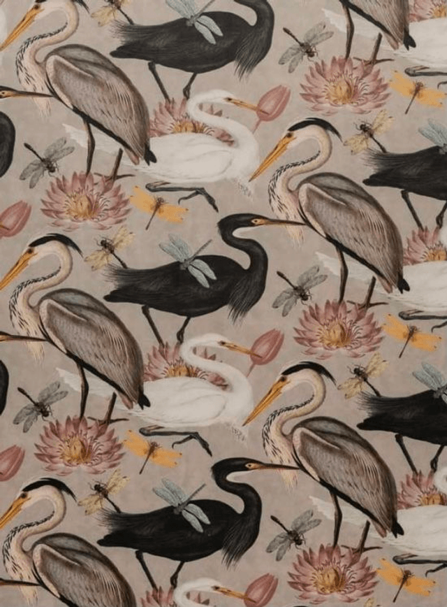 Handmade "Herald of herons" clutch bag