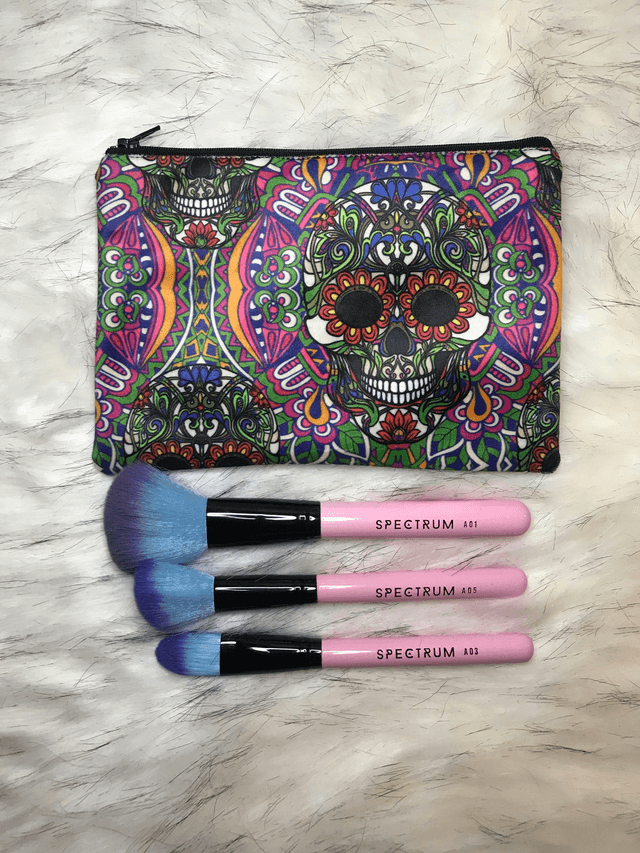 Handmade "Festival skulls" clutch bag