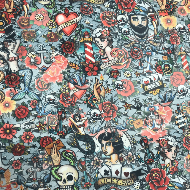 Handmade "Sea girl" folding make up bag
