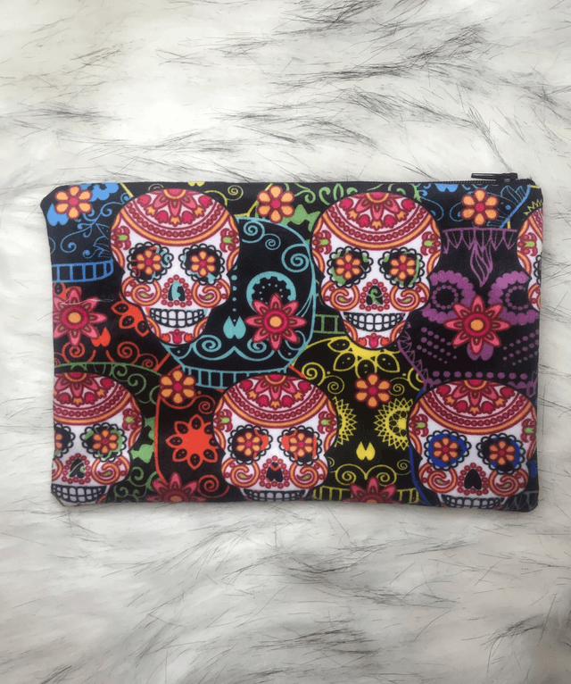 Handmade "Carnival skulls" clutch bag