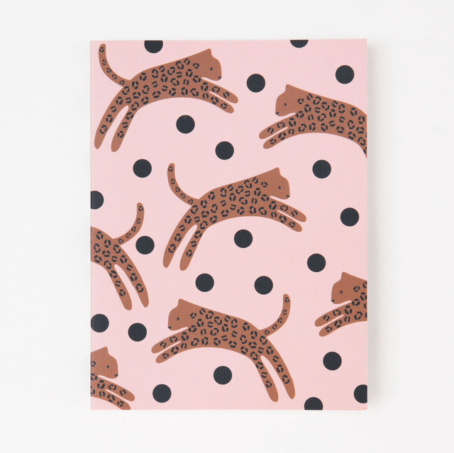 Caroline Gardner leaping leopard notebook