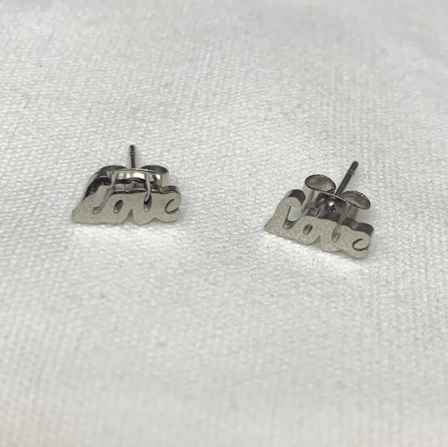 Love earrings silver