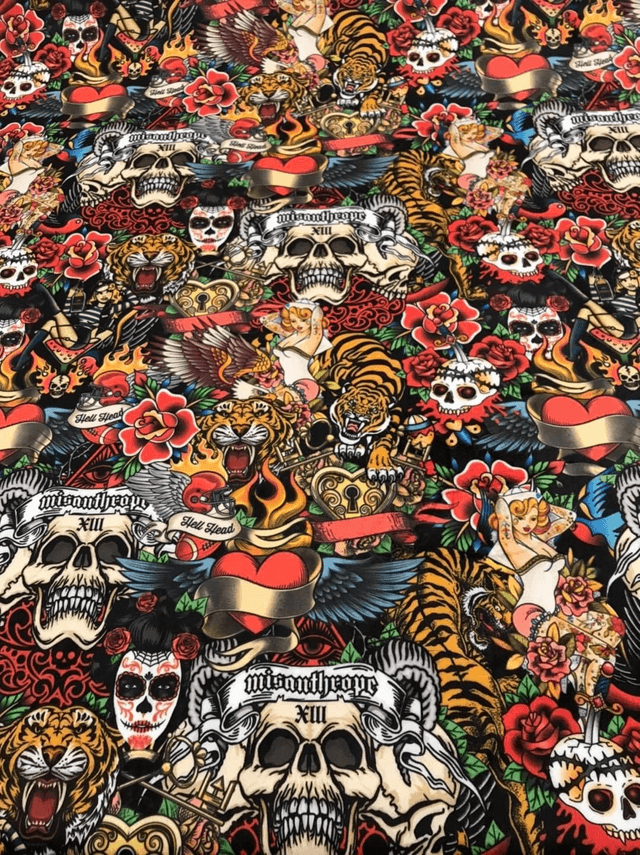 Handmade "Sailor Jerry" folding make up bag