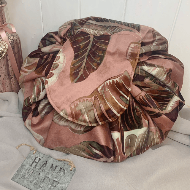 Handmade &quot;Botanical blush&quot; folding make up bag