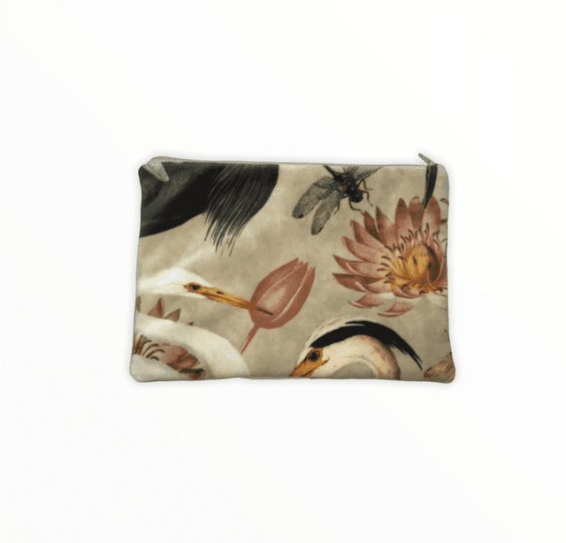 Handmade &quot;Herald of herons&quot; clutch bag
