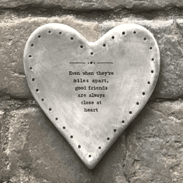 Even miles apart rustic porcelain coaster
