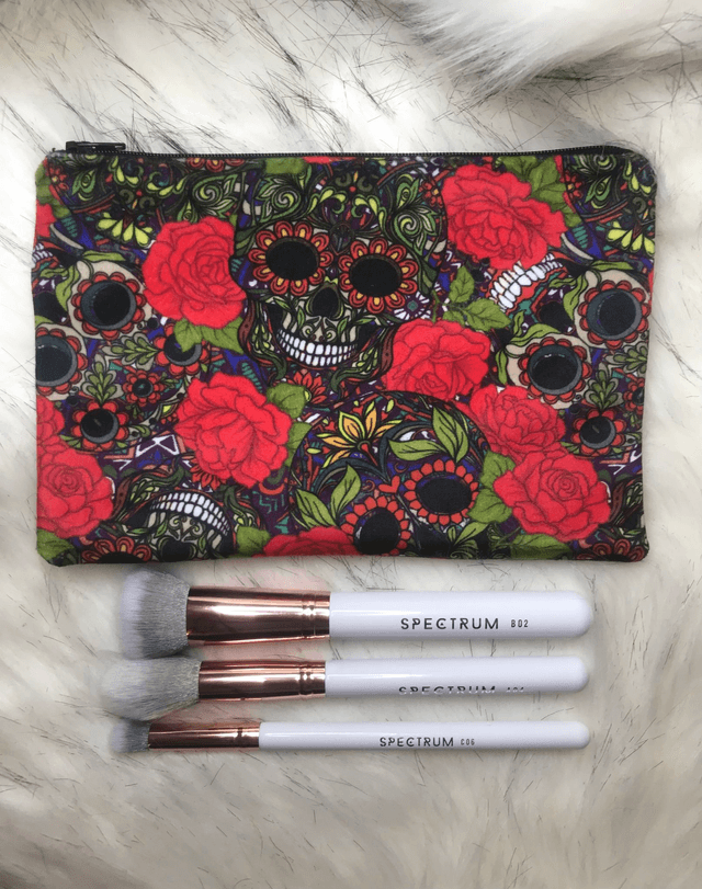 Handmade &quot;Skulls &amp; Roses&quot; clutch bag