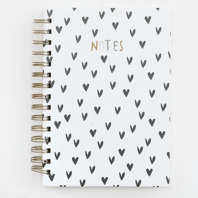 Caroline Gardner scattered hearts notebook