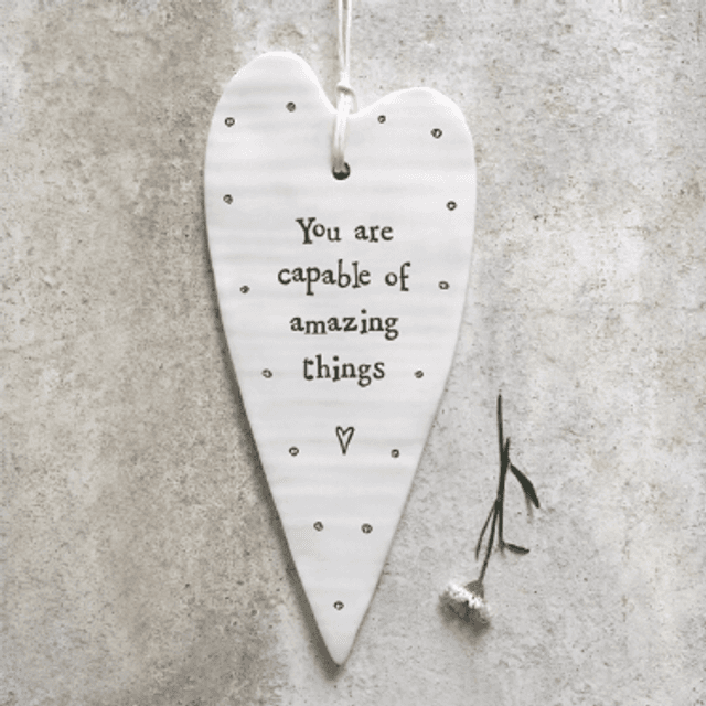 Amazing wobbly long hanging heart