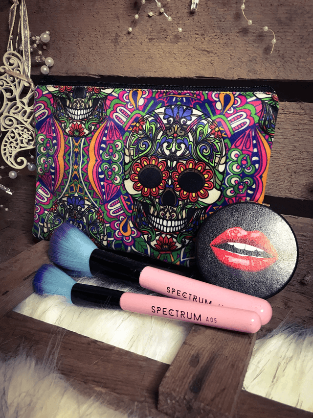 Handmade &quot;Festival skulls&quot; clutch bag