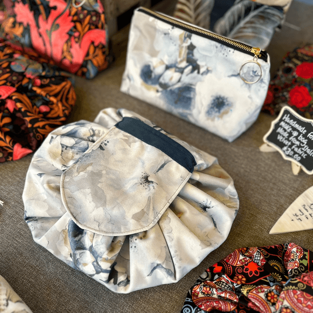 Handmade “Blue dreams” folding make up bag