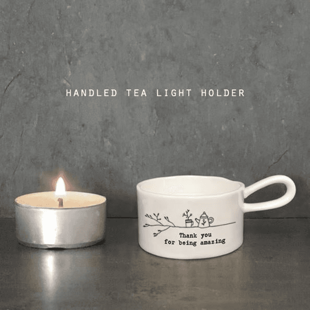 ”Thank you for being amazing” handled tealight holder