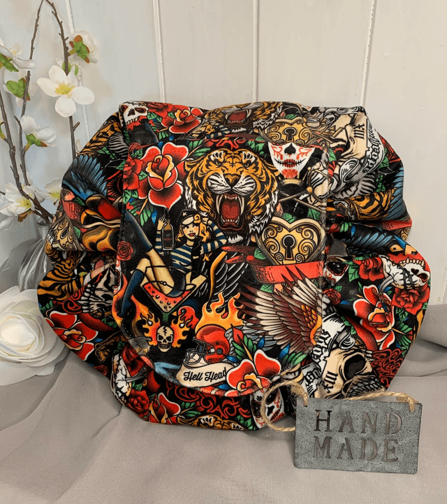 Handmade &quot;Sailor Jerry&quot; folding make up bag