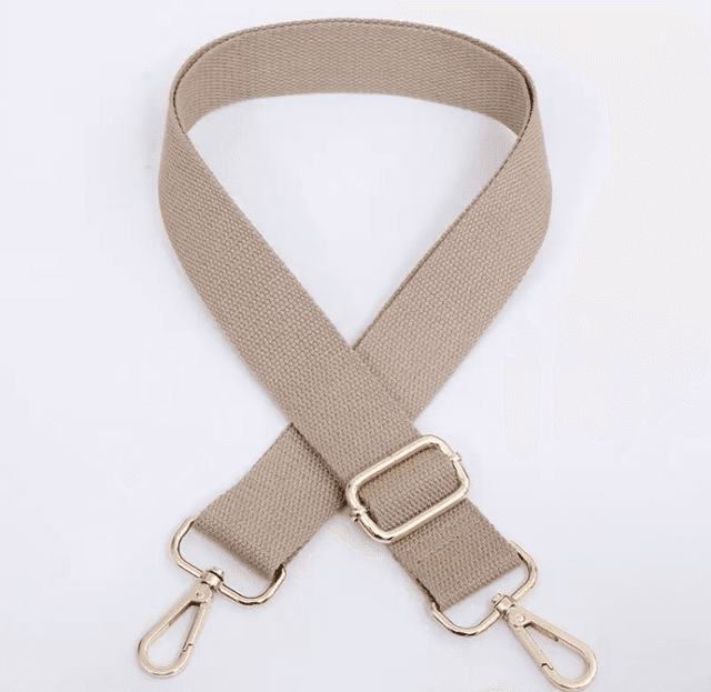 Beige canvas bag strap