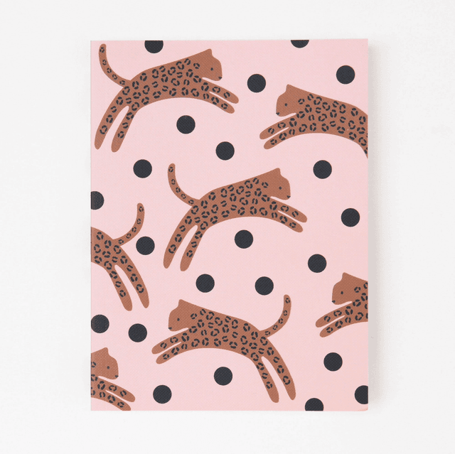 Caroline Gardner leaping leopard notebook